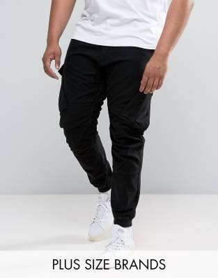 river island tapered cargo trousers in black