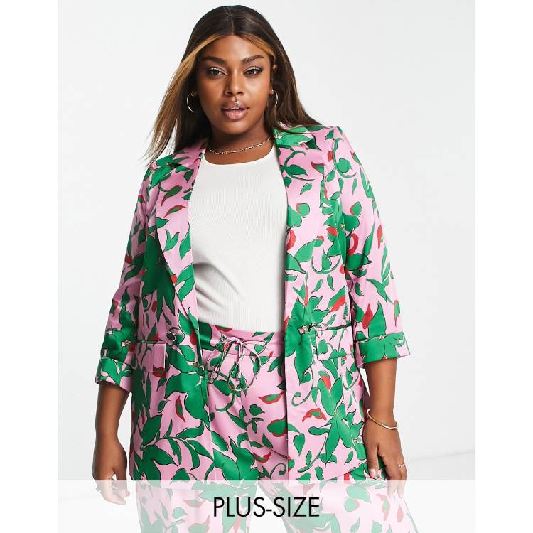 Floral plus cheap size jacket