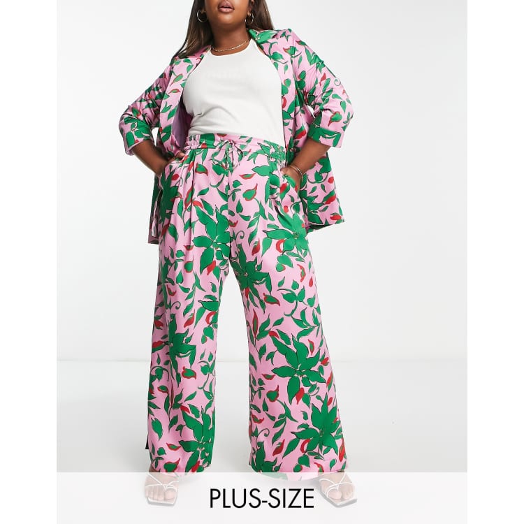 Zara pink floral sales trousers