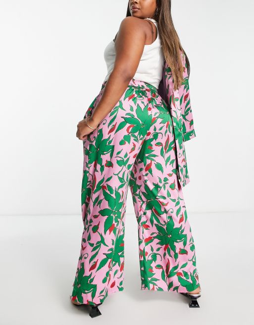 Plus size floral trousers sale