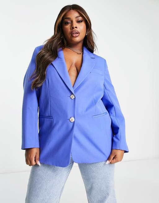 Royal blue shop plus size blazer