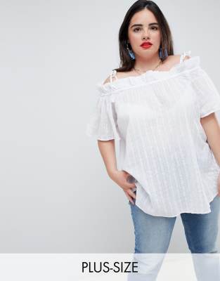 white plus size cold shoulder tops