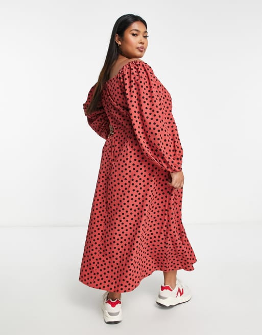 Polka dot 2024 rust dress