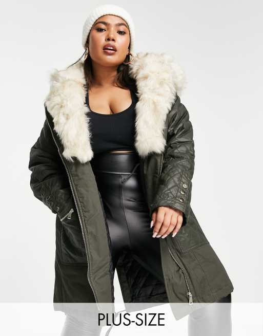 Faux fur lined sales parka