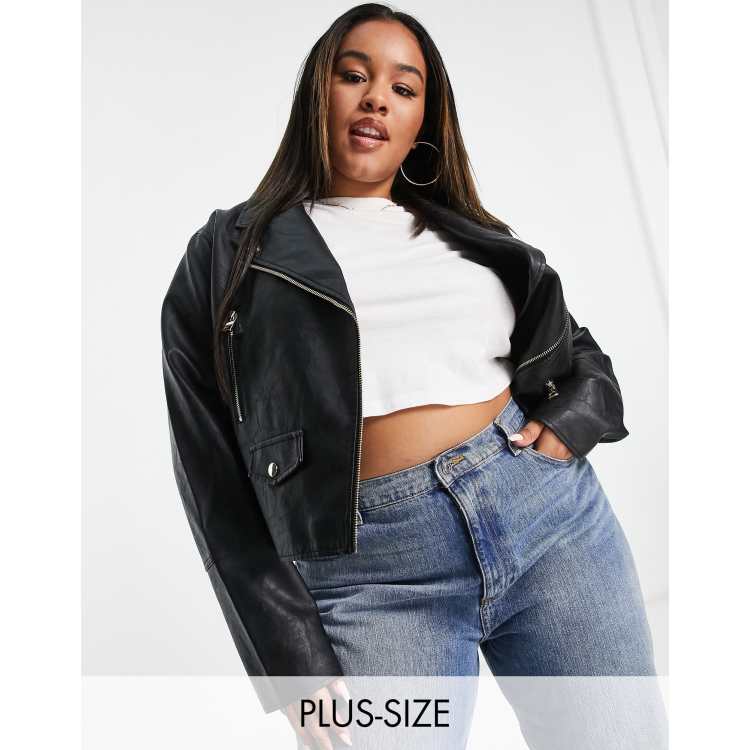 River Island Plus leather jacket | ASOS