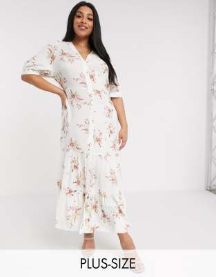 plus size cream maxi dress