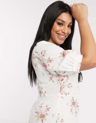 river island white floral dress