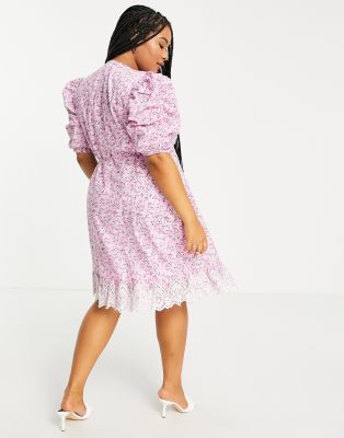 river island pink floral wrap dress