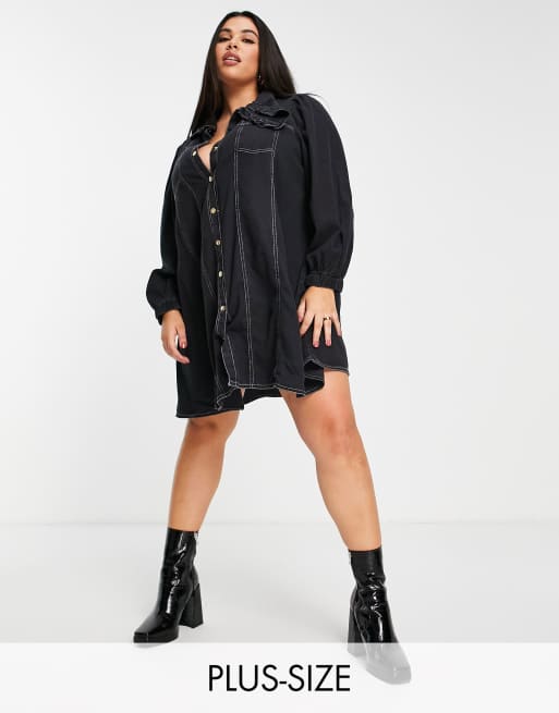 Black denim dress outlet plus size