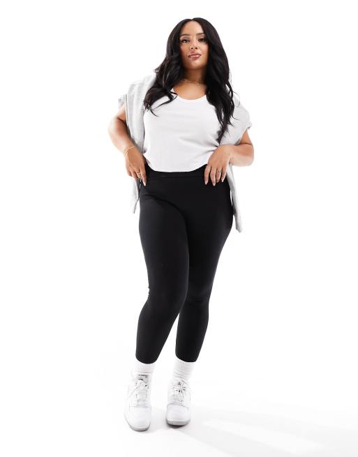 High Rise Jersey Leggings - Black