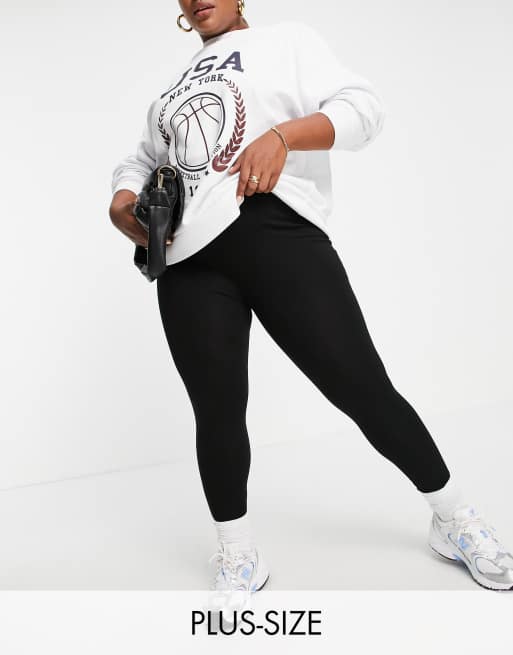 River Island Plus high waist leggings in black ASOS