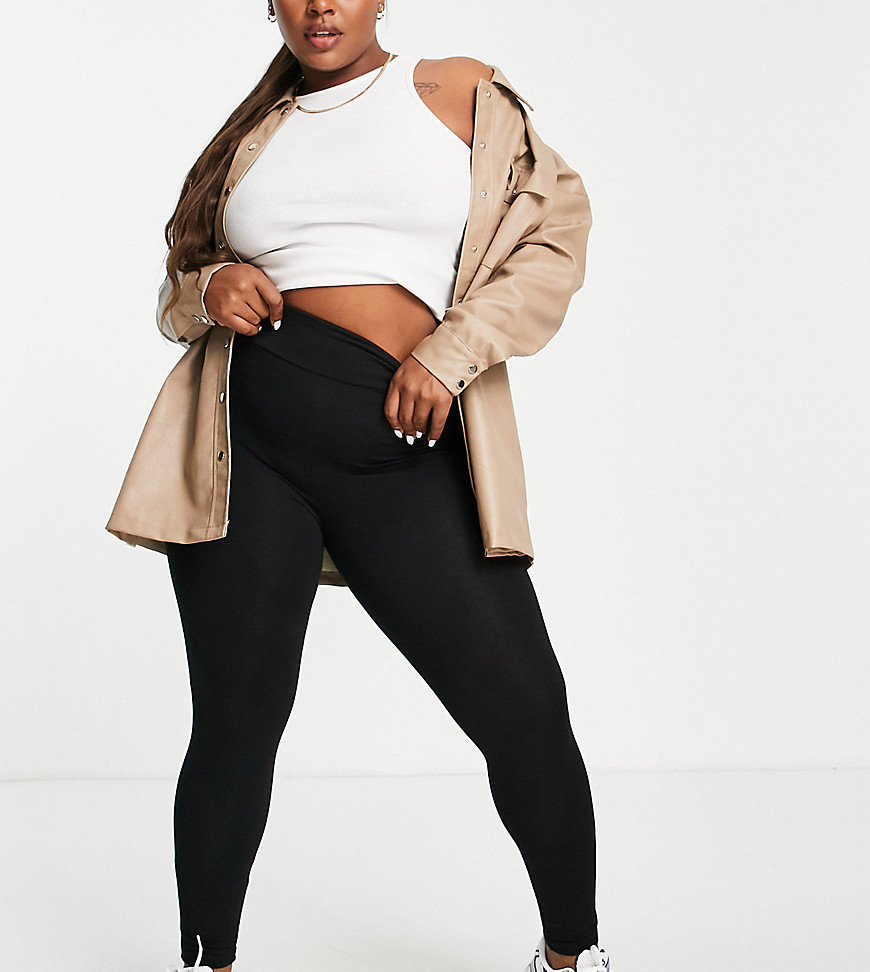 Plus-size leggings by River Island For the rotation High rise Elasticated waist Bodycon fit