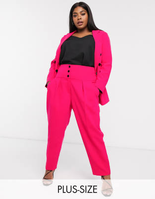 pink plus size pants