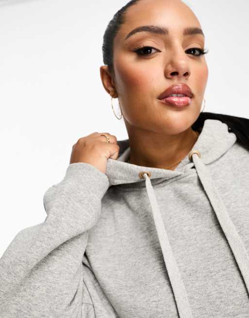 River Island Plus hoodie mini dress in gray heather | ASOS