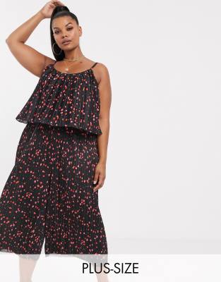 River Island Plus jumpsuit in black print