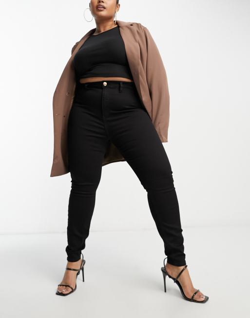 River Island Plus - Kaia - Skinny jeans in zwart