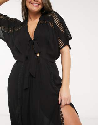 black midi beach dress