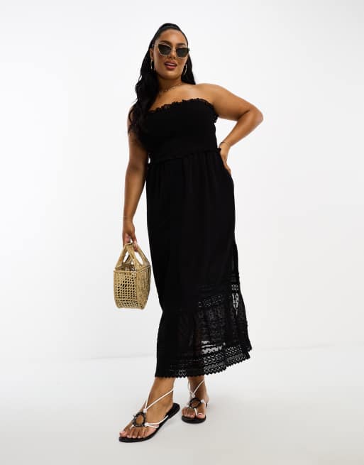 Plus size bandeau maxi hot sale dress