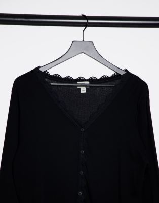 lace trim cardigan