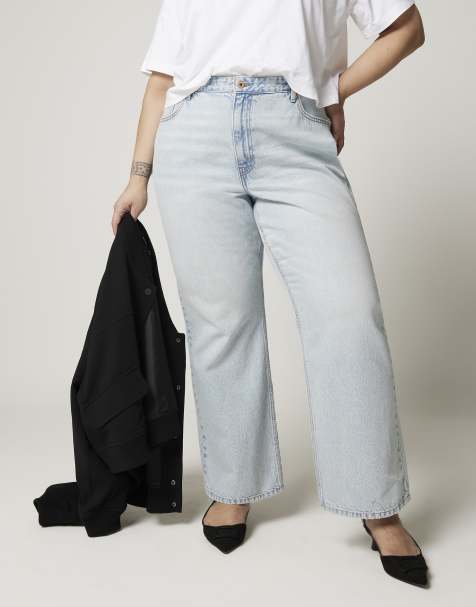 River Island Plus - Lyseblå afslappede jeans med lige ben - view 1