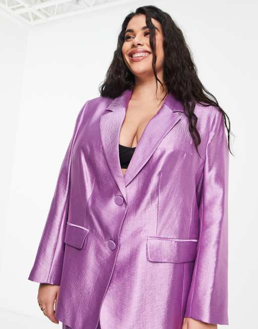 Plus size metallic blazer store