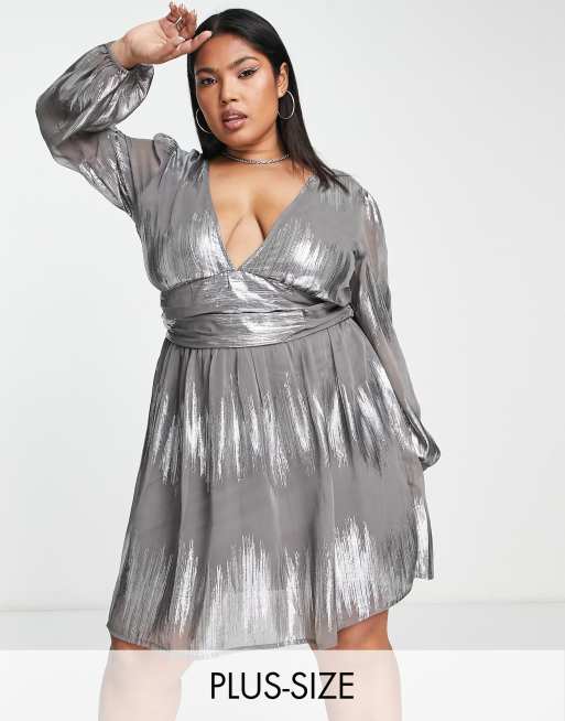 Metallic Plus Size Dresses for Women