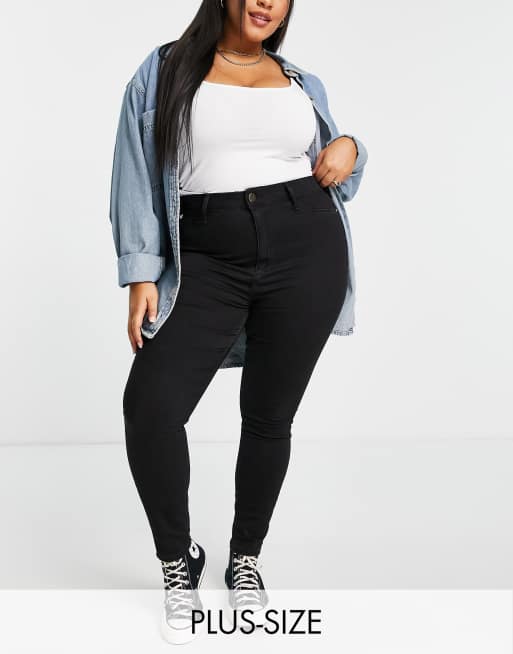 River Island Plus mid rise skinny in black | ASOS