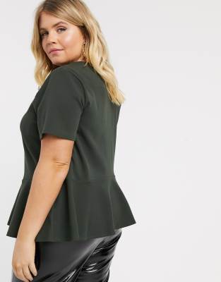 khaki peplum top