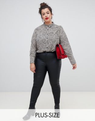 plus size coated jeggings