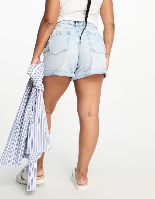 High waisted mom on sale shorts plus size