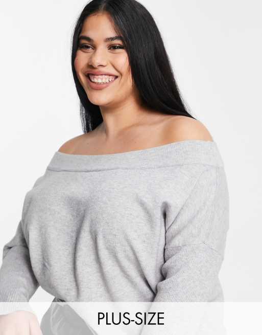 Off the shoulder 2025 plus size jumper