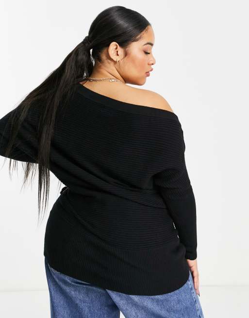 Off the shoulder outlet plus size jumper