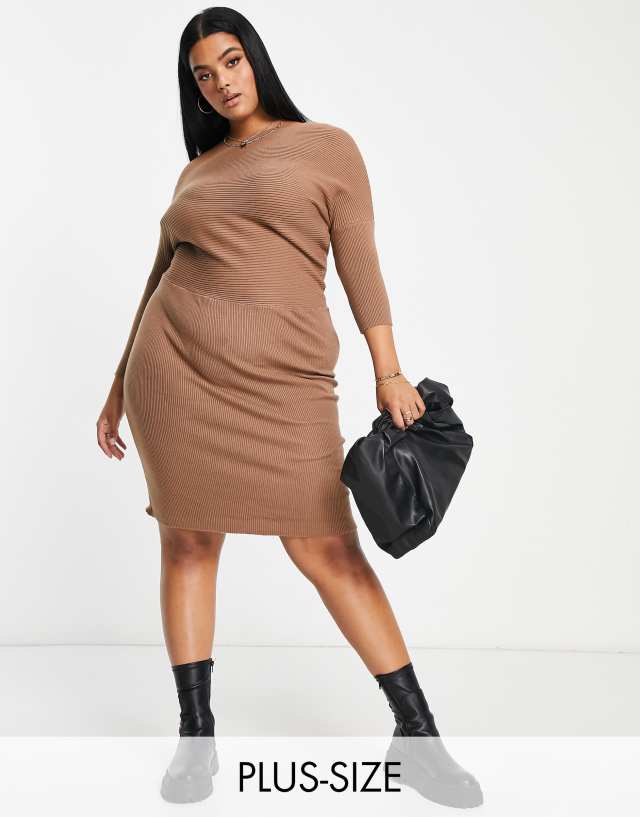 Abbey Ribbed Knit Dress - Light Beige – Pretty Lavish