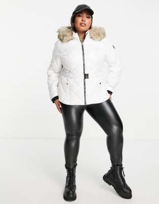 down jacket with faux fur hood