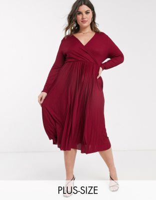 plus wrap midi dress