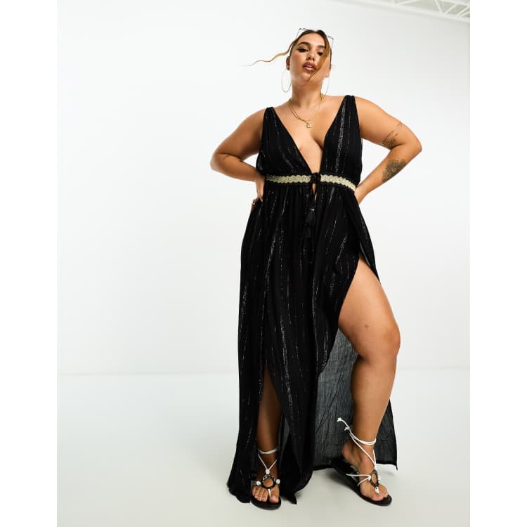 Plus size plunge jumpsuit online