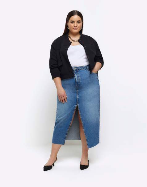 Plus size long denim skirts outlet 8x10