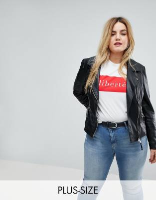 asos plus size leather jacket