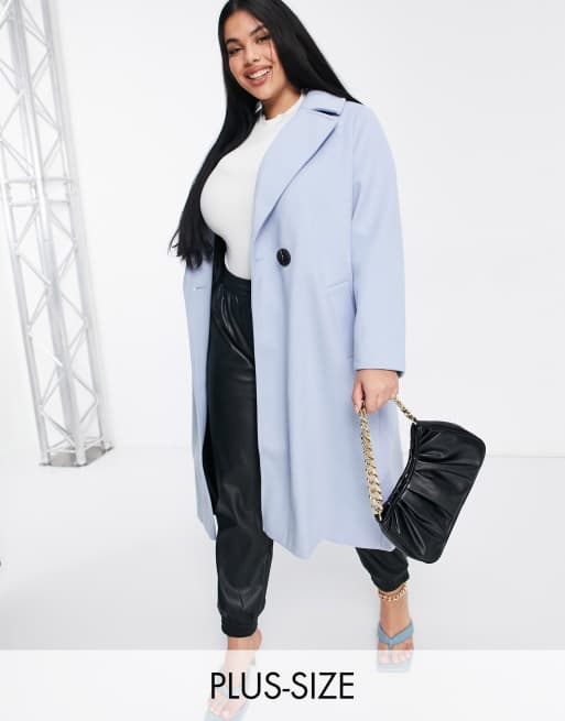 River island pale store blue coat