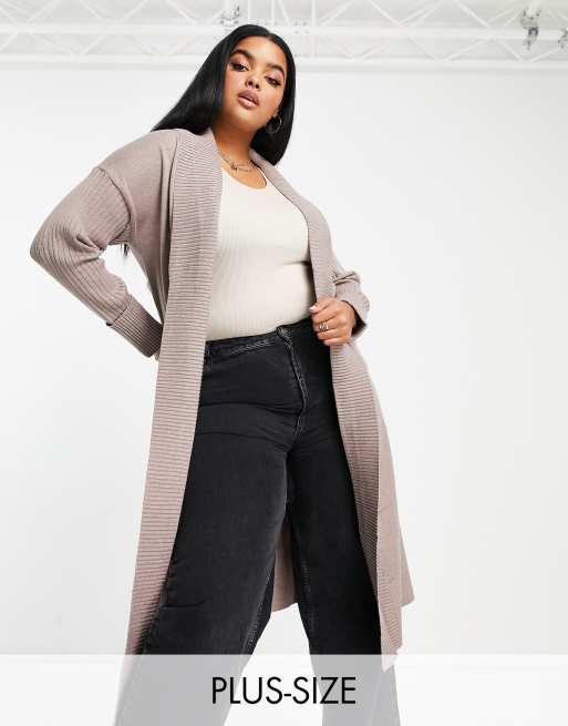 Ribbed on sale long cardigan