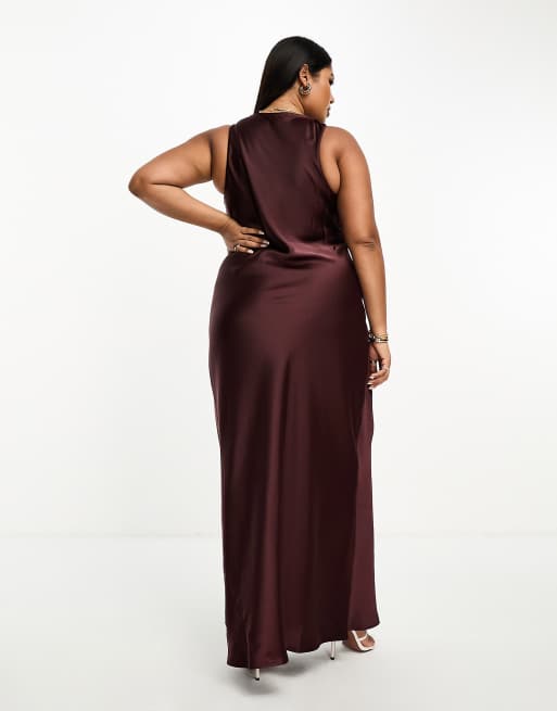 Brown plus hot sale size dress