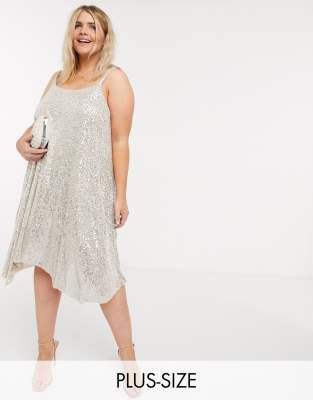 plus size sequin cami dress