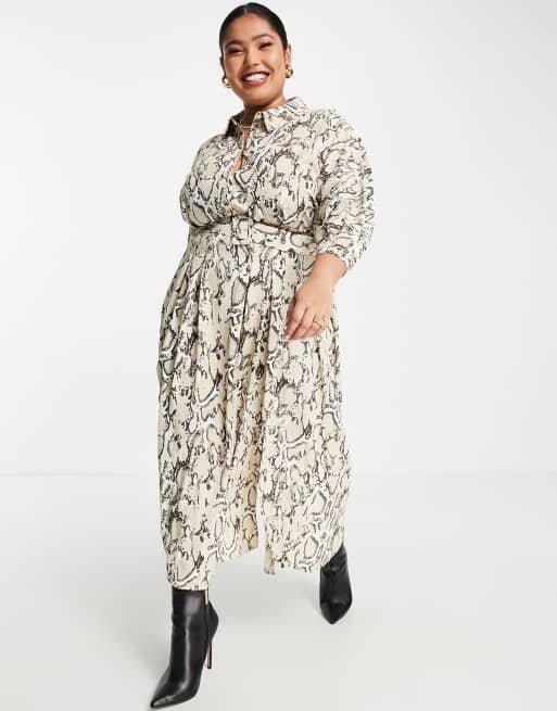 Plus size cheap snake print dress