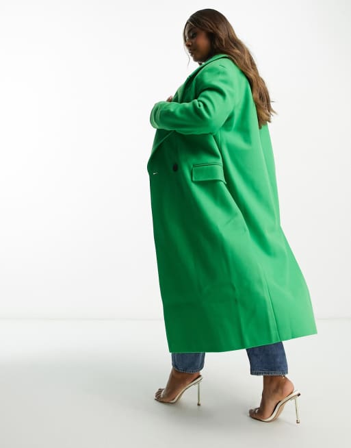 River island green on sale coat