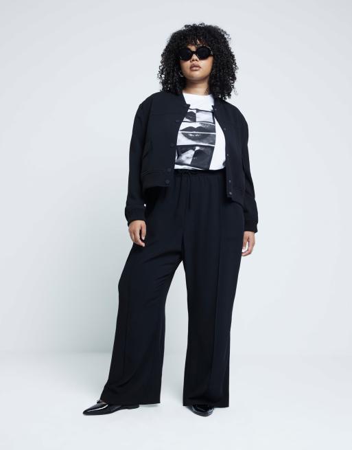 River Island Plus tailored trackies in black