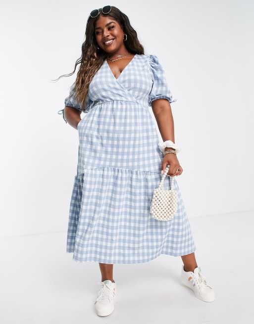 Plus size 2025 gingham dress