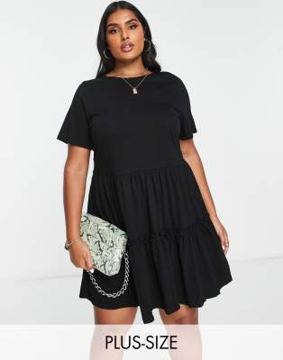 plus black smock dress