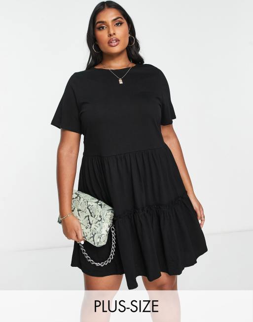 Black tiered hotsell smock dress