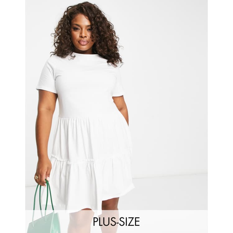 White skater dress plus hot sale size