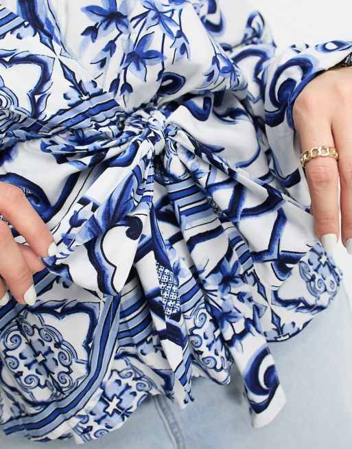 Island Print Kimono Top